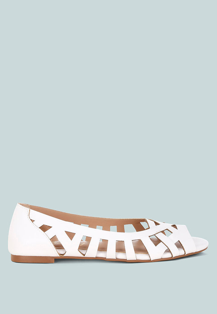 Moira Woven Peep Toe Flats