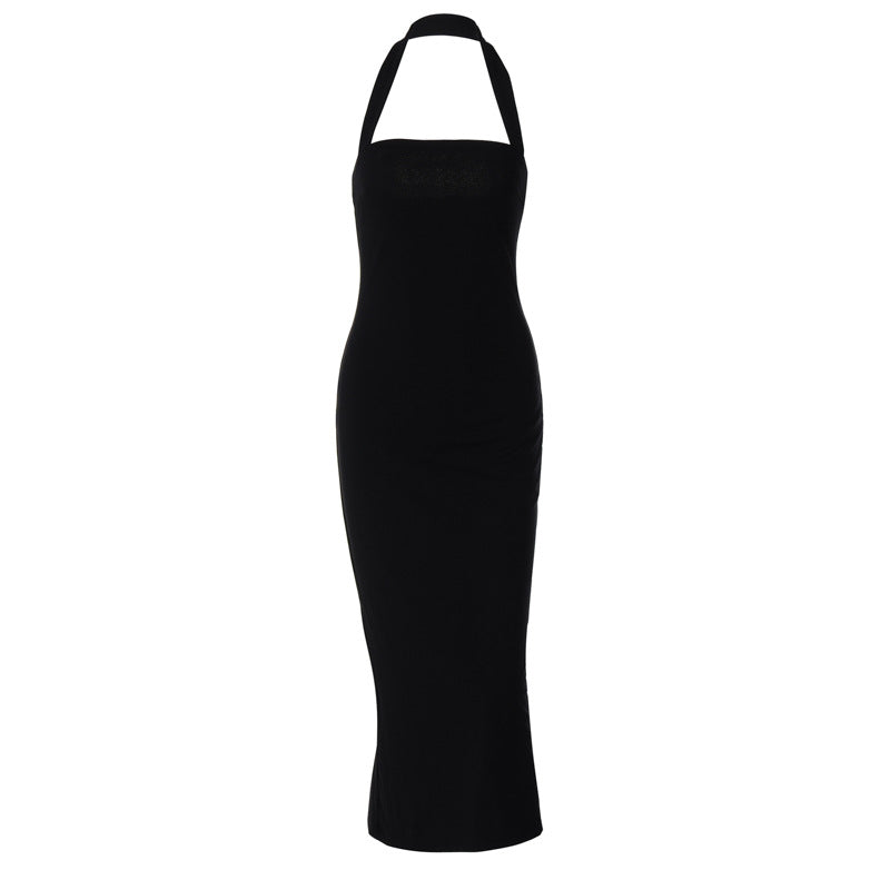 Sleevless halter sheath Midi dress