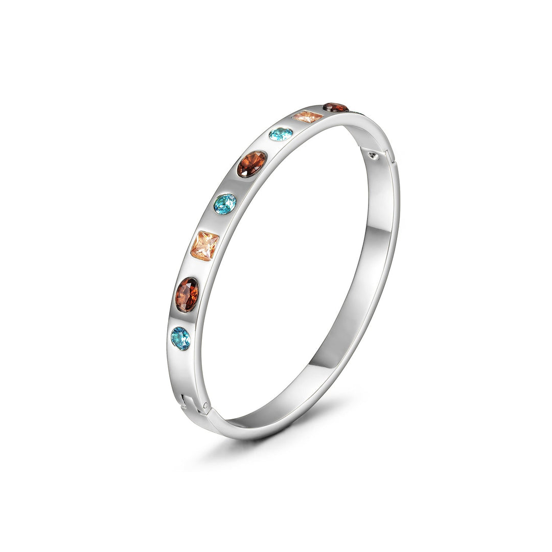 Engravable MULTI-STONE BANGLE