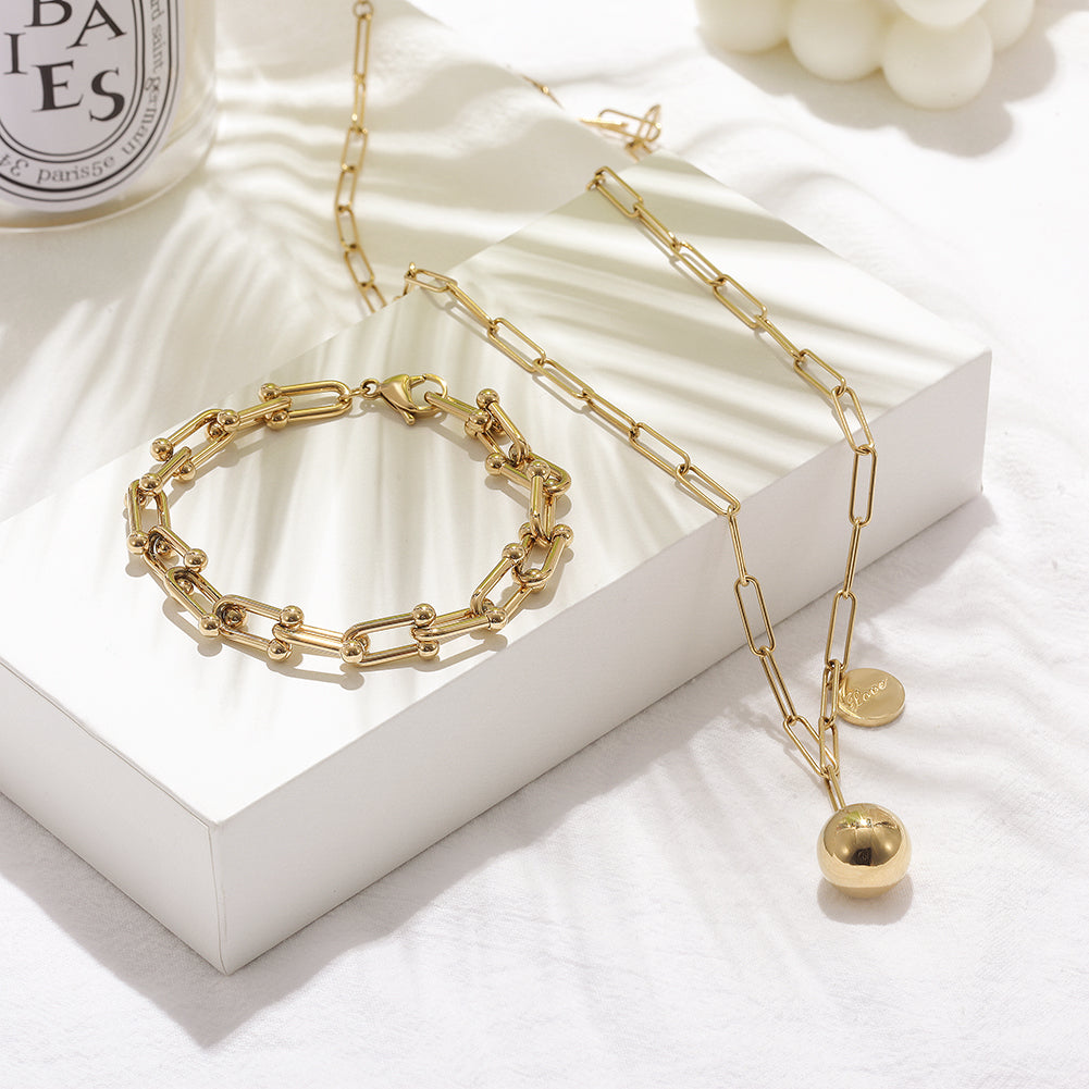 Happiness Dainty Ball Pendant Necklace