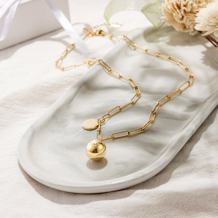 Happiness Dainty Ball Pendant Necklace