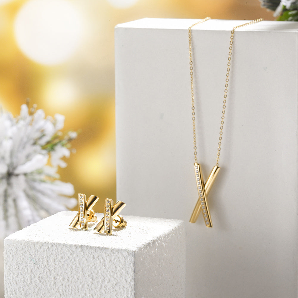 Cross Bar Jewelry Set