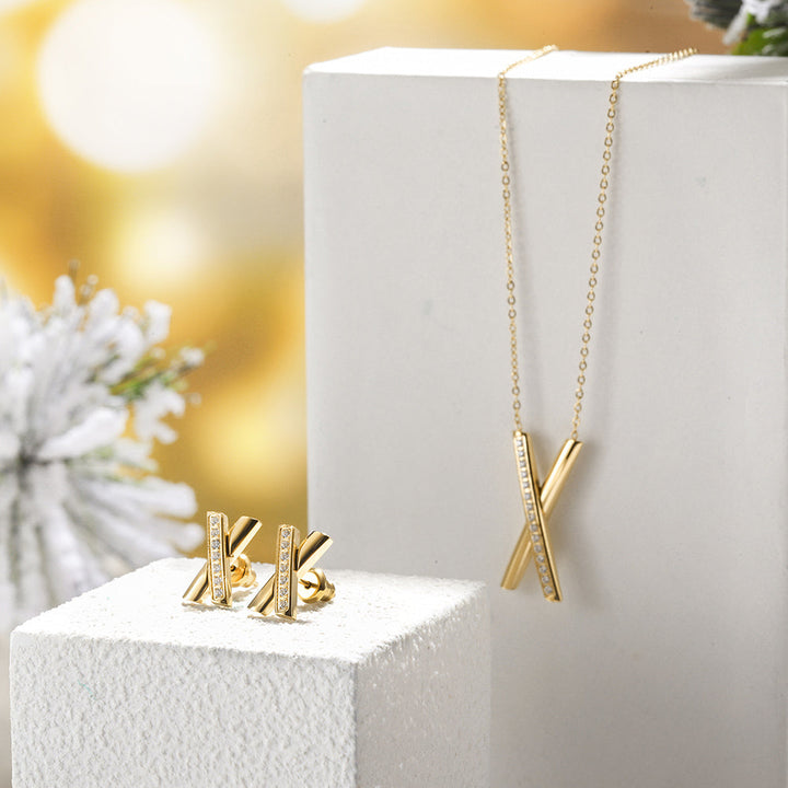 Cross Bar Jewelry Set