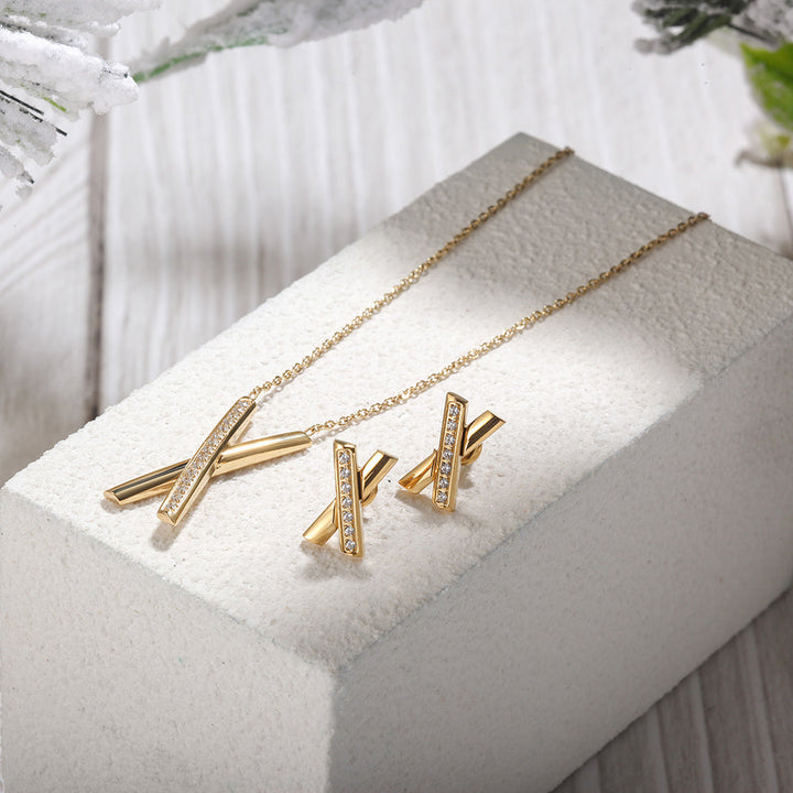 Cross Bar Jewelry Set