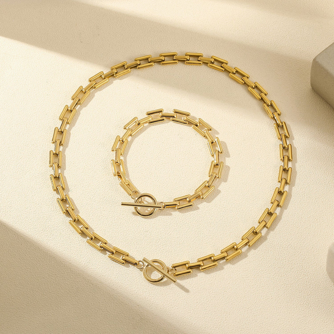 14k Gold Lock Square Necklace