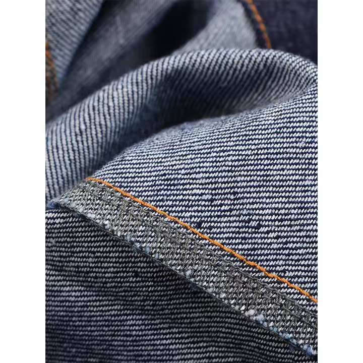 Women's Navy Blue Denim Wide-Leg Pants