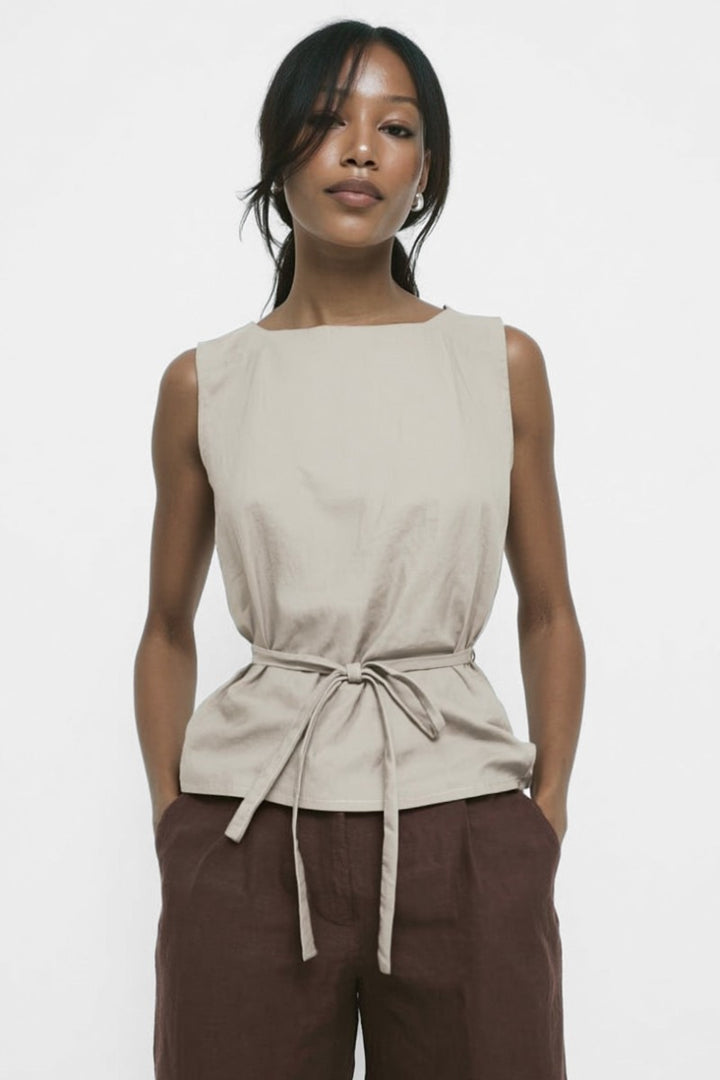 Sleeveless Cinched Tunic Top