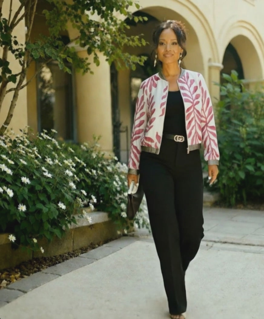 Printed Zip Up Long Sleeve Jacket
