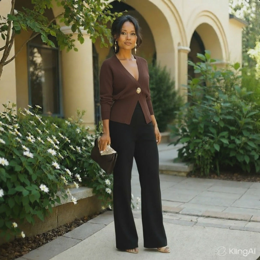 Single-Button Fitted Cardigan