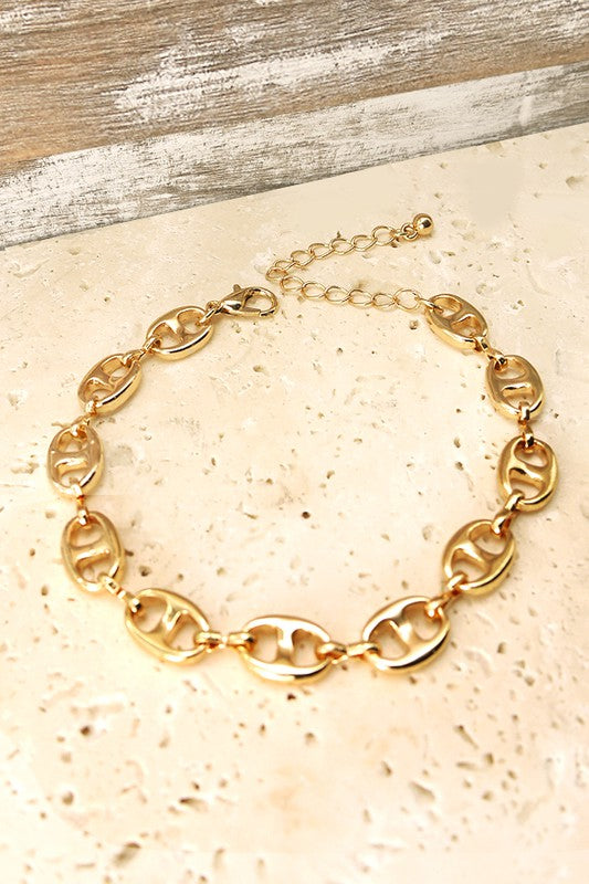 OVAL ANCHOR-MARINER LINK CHAIN BRACELET