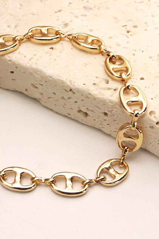 OVAL ANCHOR-MARINER LINK CHAIN BRACELET