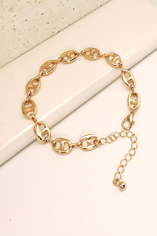OVAL ANCHOR-MARINER LINK CHAIN BRACELET
