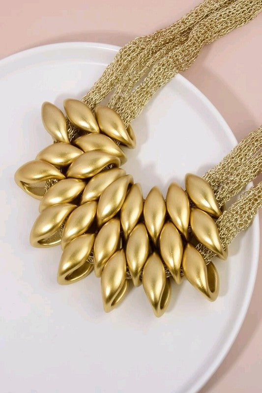 Gold Chunky Beaded Necklace