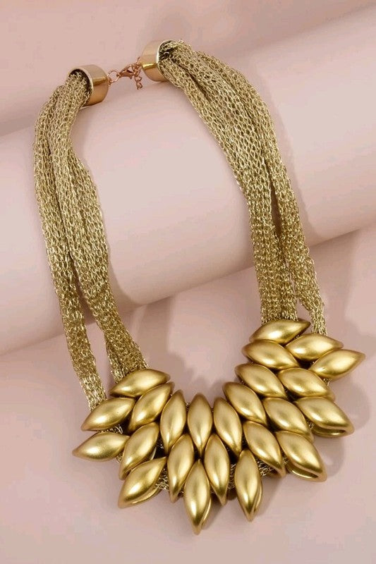 Gold Chunky Beaded Necklace