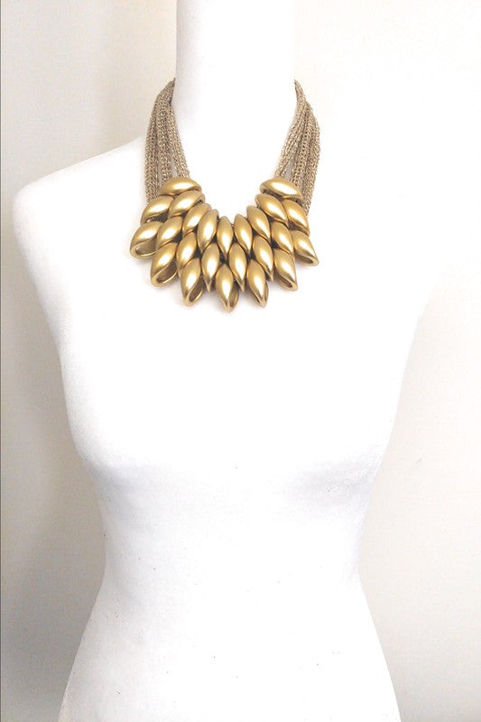 Gold Chunky Beaded Necklace