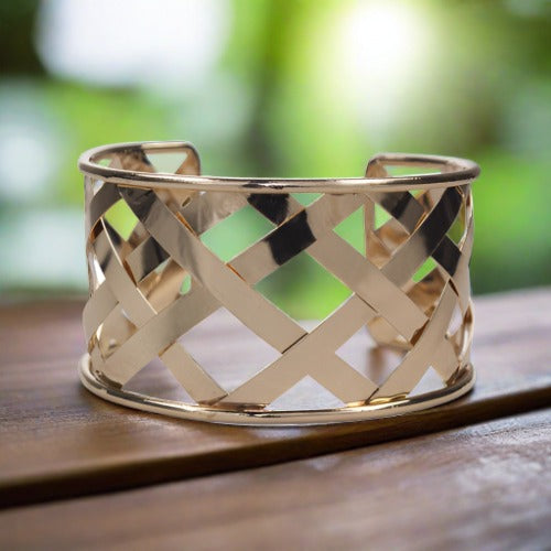 Geometric  Mesh Gold Bracelet