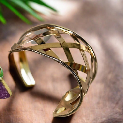 Geometric  Mesh Gold Bracelet