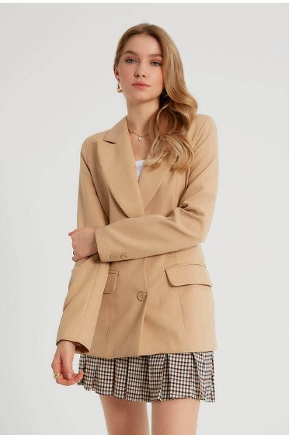 Peak Lapel Camel Blazer