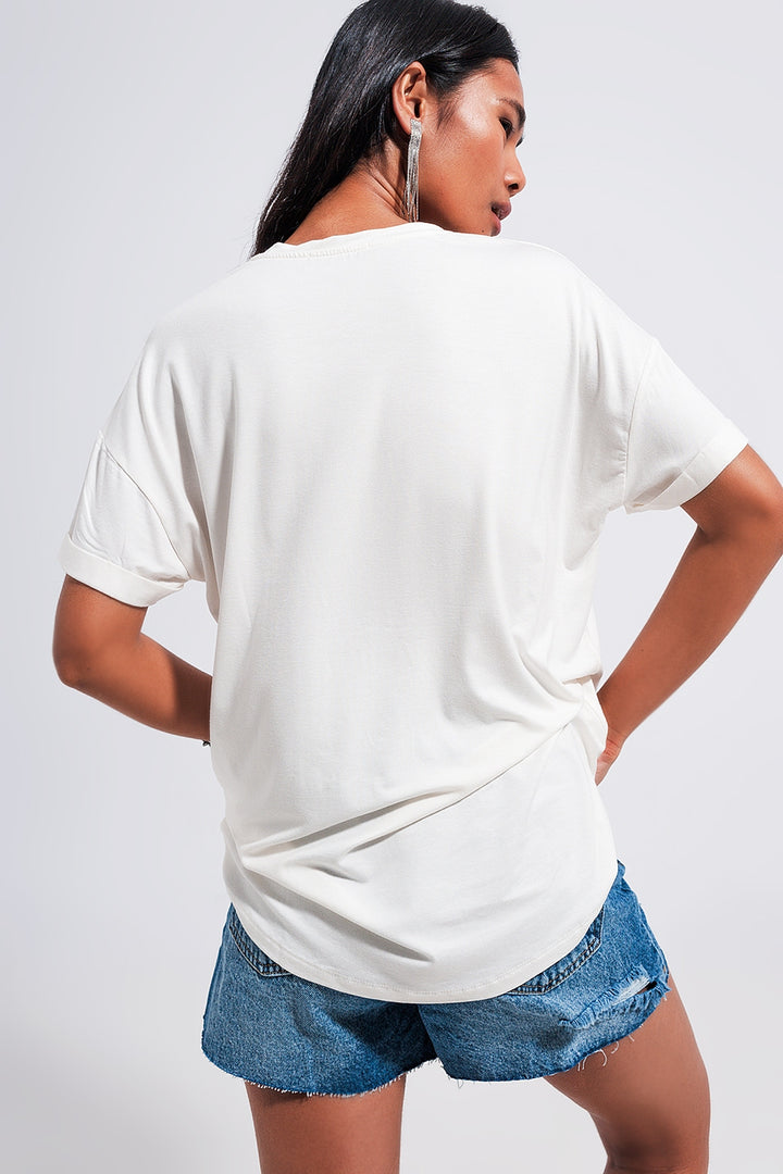 Good Vibes slogan tee in white